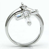Alamode Rhodium Brass Ring with AAA Grade CZ in Clear - Alamode - Flyclothing LLC