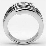 Alamode Rhodium Brass Ring with AAA Grade CZ in Clear - Alamode - Flyclothing LLC