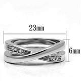 Alamode Rhodium Brass Ring with AAA Grade CZ in Clear - Alamode - Flyclothing LLC