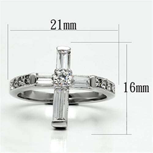 Alamode Rhodium Brass Ring with AAA Grade CZ in Clear - Alamode - Flyclothing LLC