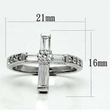 Alamode Rhodium Brass Ring with AAA Grade CZ in Clear - Alamode - Flyclothing LLC