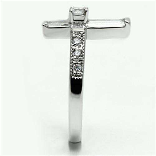 Alamode Rhodium Brass Ring with AAA Grade CZ in Clear - Alamode - Flyclothing LLC