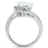 Alamode Rhodium Brass Ring with AAA Grade CZ in Clear - Alamode - Flyclothing LLC