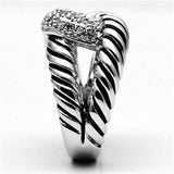 Alamode Rhodium Brass Ring with AAA Grade CZ in Clear - Alamode - Flyclothing LLC