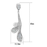 Alamode Rhodium Brass Earrings with AAA Grade CZ in Clear - Alamode - Flyclothing LLC