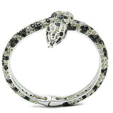 Alamode Rhodium + Ruthenium Brass Bangle with AAA Grade CZ in Multi Color - Alamode - Flyclothing LLC