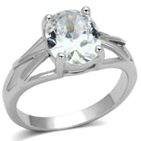 Alamode Rhodium Brass Ring with AAA Grade CZ in Clear - Alamode - Flyclothing LLC