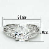 Alamode Rhodium Brass Ring with AAA Grade CZ in Clear - Alamode - Flyclothing LLC