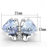 Alamode Rhodium Brass Ring with AAA Grade CZ in Light Amethyst - Alamode - Flyclothing LLC