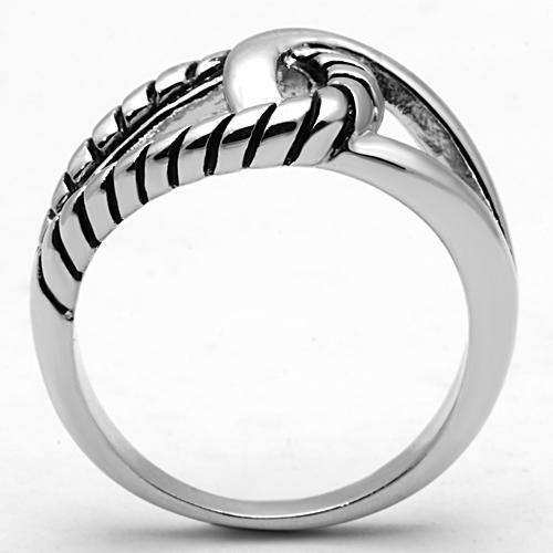 Alamode Rhodium Brass Ring with Epoxy in Jet - Alamode - Flyclothing LLC