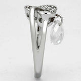 Alamode Rhodium Brass Ring with AAA Grade CZ in Clear - Alamode - Flyclothing LLC