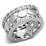 Alamode Rhodium Brass Ring with AAA Grade CZ in Clear - Alamode - Flyclothing LLC