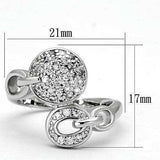 Alamode Rhodium Brass Ring with AAA Grade CZ in Clear - Alamode - Flyclothing LLC