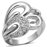 Alamode Rhodium Brass Ring with AAA Grade CZ in Clear - Alamode - Flyclothing LLC