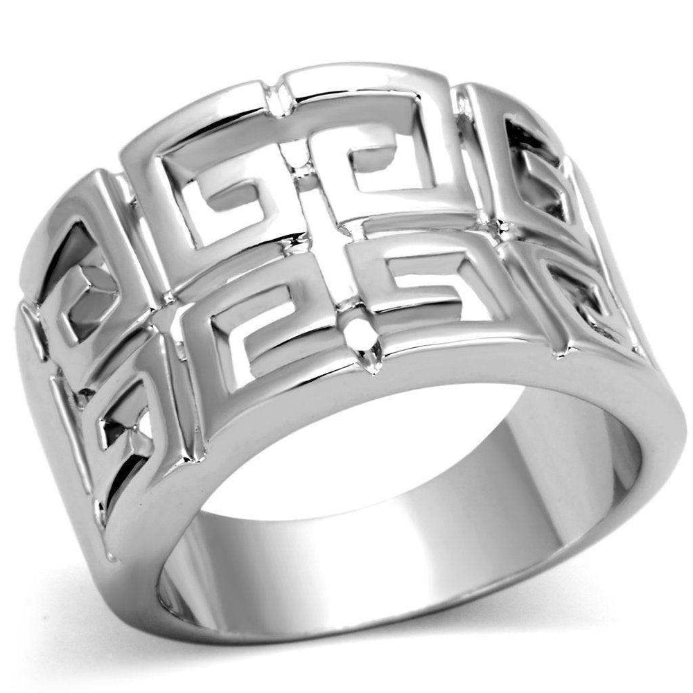 Alamode Rhodium Brass Ring with No Stone - Alamode - Flyclothing LLC