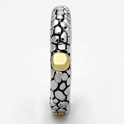 Alamode Reverse Two-Tone Brass Ring with Epoxy in Jet - Alamode - Flyclothing LLC