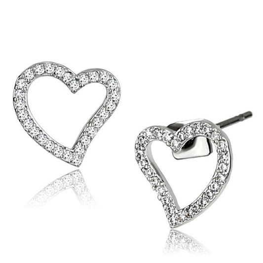 Alamode Rhodium Brass Earrings with AAA Grade CZ in Clear - Alamode - Flyclothing LLC