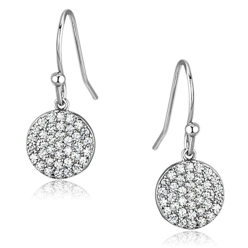 Alamode Rhodium Brass Earrings with AAA Grade CZ in Clear - Alamode - Flyclothing LLC