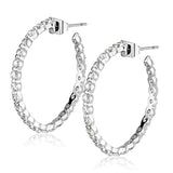 Alamode Rhodium Brass Earrings with AAA Grade CZ in Clear - Alamode - Flyclothing LLC