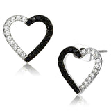 Alamode Rhodium + Ruthenium Brass Earrings with AAA Grade CZ in Jet - Alamode - Flyclothing LLC