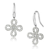 Alamode Rhodium Brass Earrings with AAA Grade CZ in Clear - Alamode - Flyclothing LLC