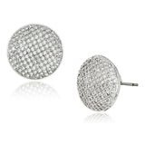 Alamode Rhodium Brass Earrings with AAA Grade CZ in Clear - Alamode - Flyclothing LLC