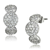 Alamode Rhodium Brass Earrings with AAA Grade CZ in Clear - Alamode - Flyclothing LLC