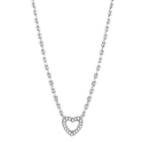 Alamode Rhodium Brass Necklace with AAA Grade CZ in Clear - Alamode - Flyclothing LLC