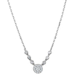 Alamode Rhodium Brass Necklace with AAA Grade CZ in Clear - Alamode - Flyclothing LLC
