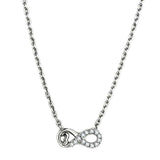 Alamode Rhodium Brass Necklace with AAA Grade CZ in Clear - Alamode - Flyclothing LLC