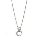 Alamode Rhodium Brass Necklace with AAA Grade CZ in Clear - Alamode - Flyclothing LLC