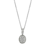 Alamode Rhodium Brass Necklace with AAA Grade CZ in Clear - Alamode - Flyclothing LLC