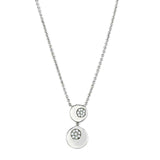 Alamode Rhodium Brass Necklace with AAA Grade CZ in Clear - Alamode - Flyclothing LLC