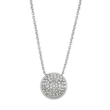 Alamode Rhodium Brass Necklace with AAA Grade CZ in Clear - Alamode - Flyclothing LLC