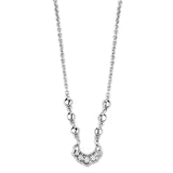Alamode Rhodium Brass Necklace with AAA Grade CZ in Clear - Alamode - Flyclothing LLC
