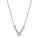 Alamode Rhodium Brass Necklace with AAA Grade CZ in Clear - Alamode - Flyclothing LLC
