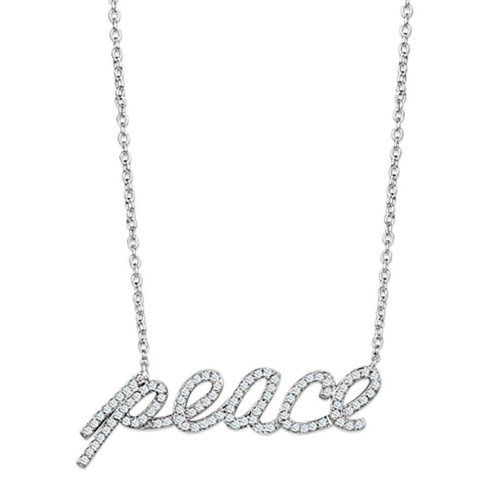 Alamode Rhodium Brass Necklace with AAA Grade CZ in Clear - Alamode - Flyclothing LLC