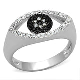 Alamode Rhodium + Ruthenium Brass Ring with AAA Grade CZ in Black Diamond - Alamode - Flyclothing LLC