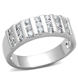 Alamode Rhodium Brass Ring with AAA Grade CZ in Clear - Alamode - Flyclothing LLC