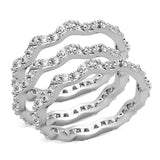 Alamode Rhodium Brass Ring with AAA Grade CZ in Clear - Alamode - Flyclothing LLC