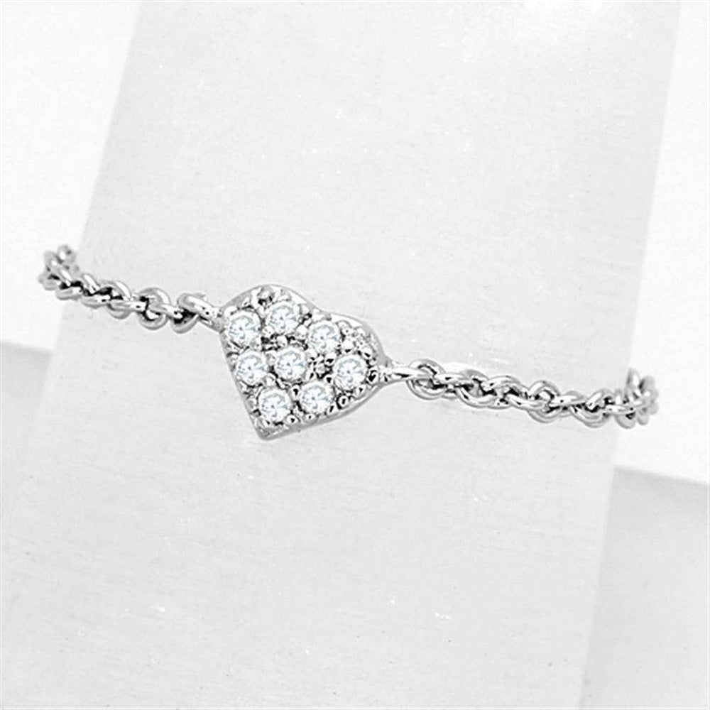 Alamode Rhodium Brass Ring with AAA Grade CZ in Clear - Alamode - Flyclothing LLC