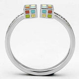 Alamode Rhodium Brass Ring with AAA Grade CZ in Clear - Alamode - Flyclothing LLC