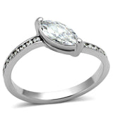 Alamode Rhodium Brass Ring with AAA Grade CZ in Clear - Alamode - Flyclothing LLC