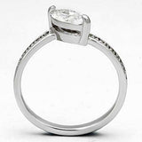 Alamode Rhodium Brass Ring with AAA Grade CZ in Clear - Alamode - Flyclothing LLC
