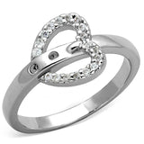 Alamode Rhodium Brass Ring with AAA Grade CZ in Clear - Alamode - Flyclothing LLC