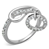 Alamode Rhodium Brass Ring with AAA Grade CZ in Clear - Alamode - Flyclothing LLC
