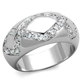 Alamode Rhodium Brass Ring with AAA Grade CZ in Clear - Alamode - Flyclothing LLC
