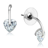 Alamode Rhodium Brass Earrings with AAA Grade CZ in Clear - Alamode - Flyclothing LLC