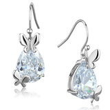 Alamode Rhodium Brass Earrings with AAA Grade CZ in Clear - Alamode - Flyclothing LLC