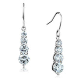 Alamode Rhodium Brass Earrings with AAA Grade CZ in Clear - Alamode - Flyclothing LLC